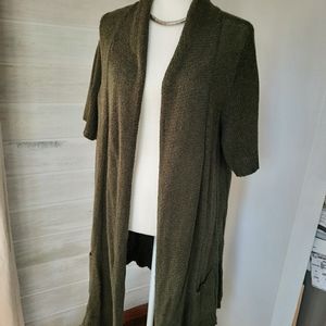 Lane bryant olive duster green sweater 22 24w